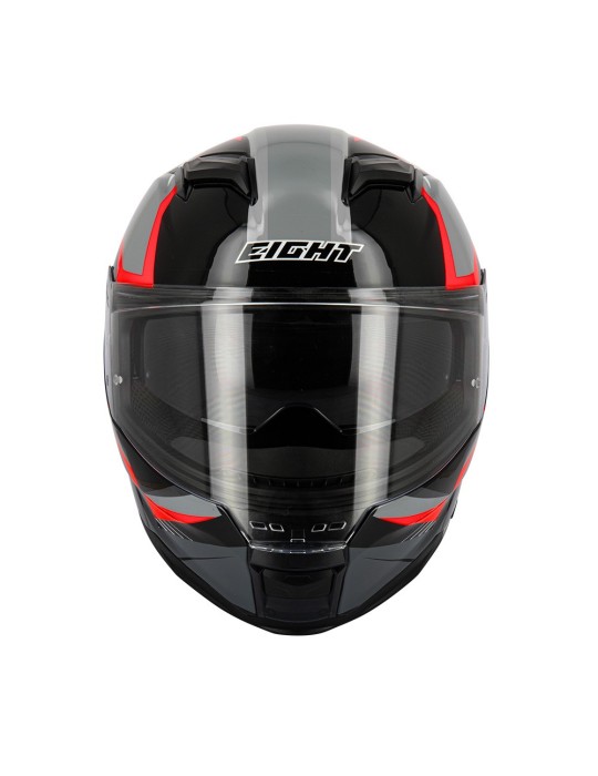 Casco Eight negro-gris-rojo