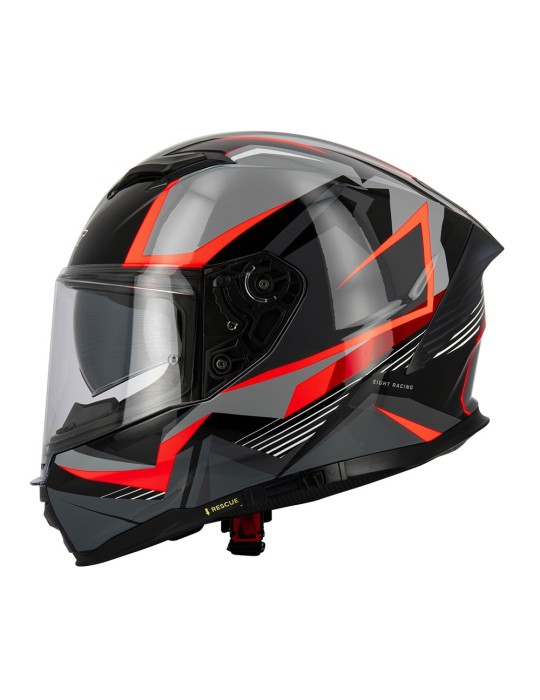 Casco Eight negro-gris-rojo