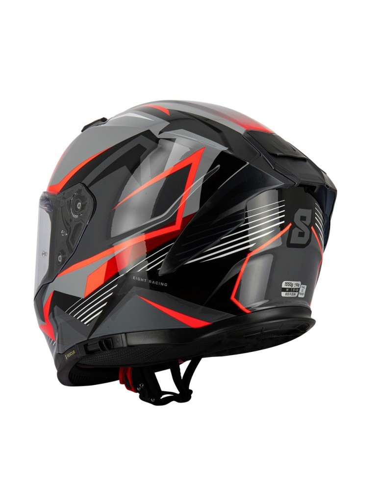 Casco Eight negro-gris-rojo