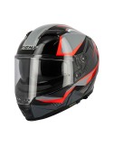 Casco Eight negro-gris-rojo