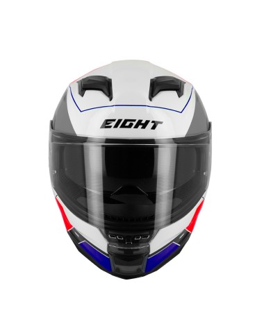 Casco Eight blanco- azul -rojo 2