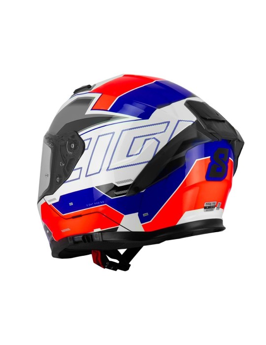 Casco Eight blanco- azul -rojo